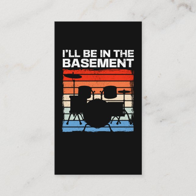 Carte De Visite Drum Set amusant Batteur rétro (Devant)