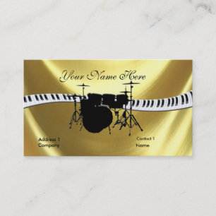 Carte De Visite Drummer et Keyboardb Gold
