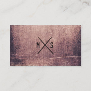 Carte De Visite Drummer Grunge Drumsticks Monogrammé