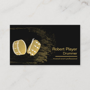 Carte De Visite Drummer Percussionist Musical Événement Drums Djs