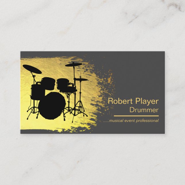Carte De Visite Drummer Percussionist Musical Événement Drums Djs (Devant)
