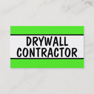 Carte De Visite Drywall Entrepreneur Neon Green