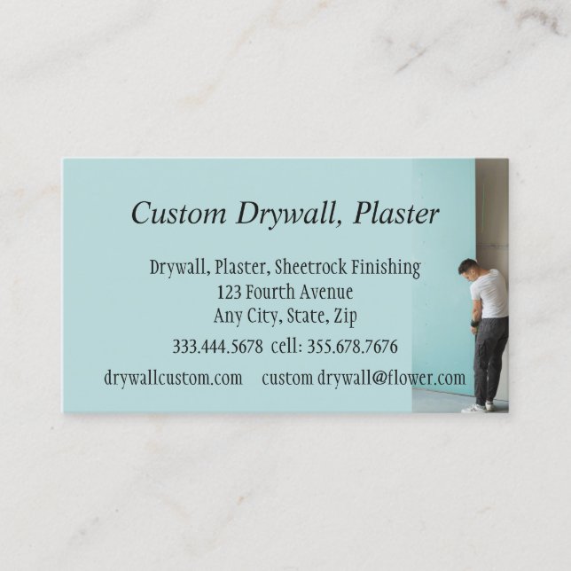 Carte De Visite Drywall, Plâtre, Sheetrock Finition voiture d'entr (Devant)