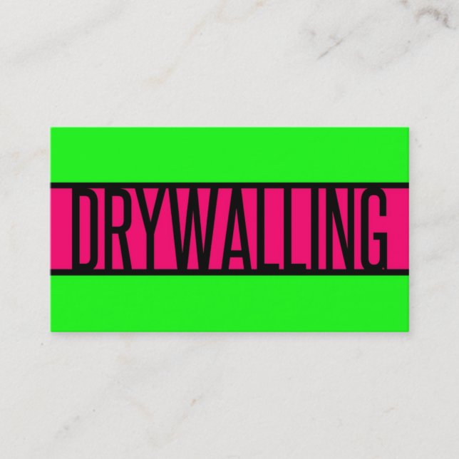 Carte De Visite Drywalling Neon Green et Hot Pink (Devant)