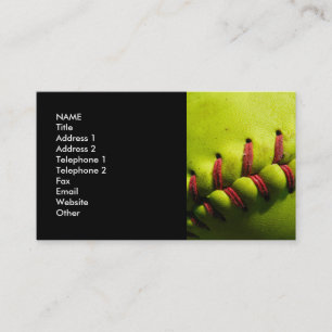 Carte de visite du base-ball de Fastpitch