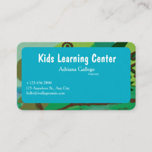 carte de visite du centre d'apprentissage pour enf