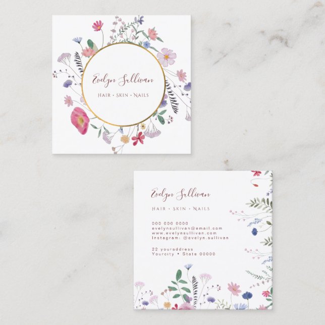 Carte de visite du cercle d'or fleur sauvage du pr (Devant / Derrière)