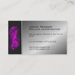 Carte de visite du chercheur privé sur les emprein