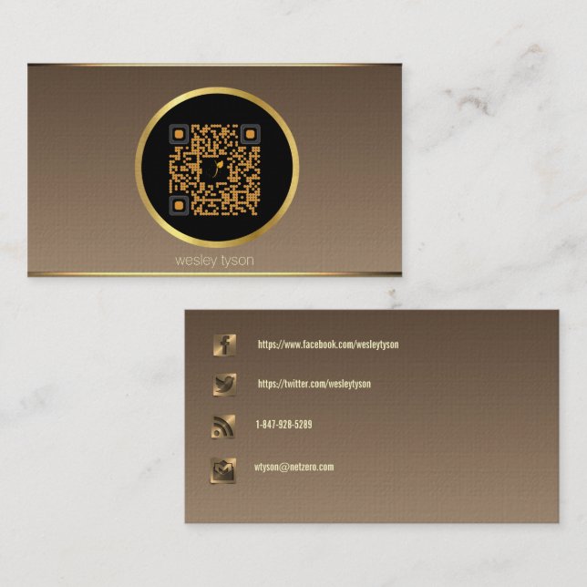 carte de visite du code qr des médias sociaux (Devant / Derrière)