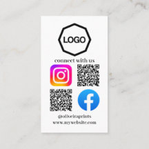 Carte de visite du code QR des médias sociaux