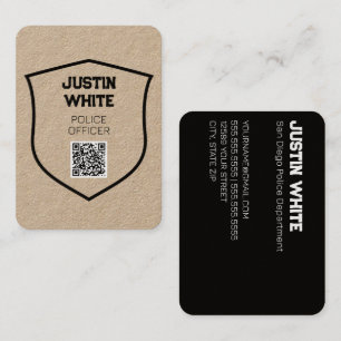 Carte de visite du code QR du policier