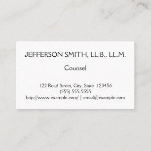 Carte de visite du conseil simple et conservateur