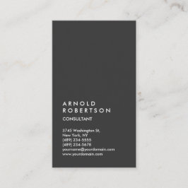 Carte de visite du consultant en mode gris vertica