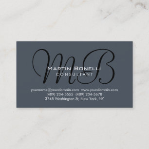 Carte de visite du consultant en monographie gris 
