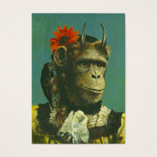 Carte de visite du démon ACEO de singe