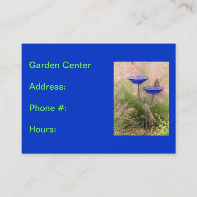 Carte de visite du Garden Center, Royal Blue avec  (Devant)