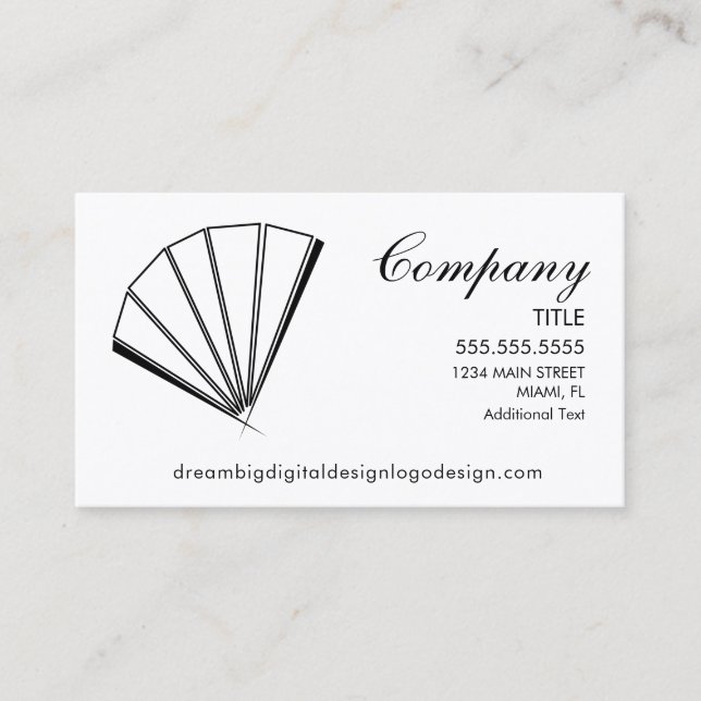 Carte de visite du logo asiatique du ventilateur (Devant)