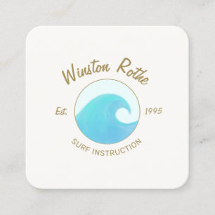 Carte de visite du logo Blue Watercolor Ocean Wave