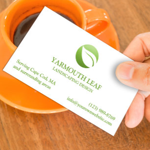 Carte de visite du logo de la feuille d'entretien 