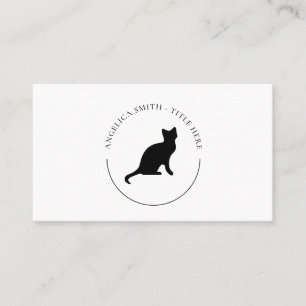 Carte de visite du logo de la silhouette du chat n