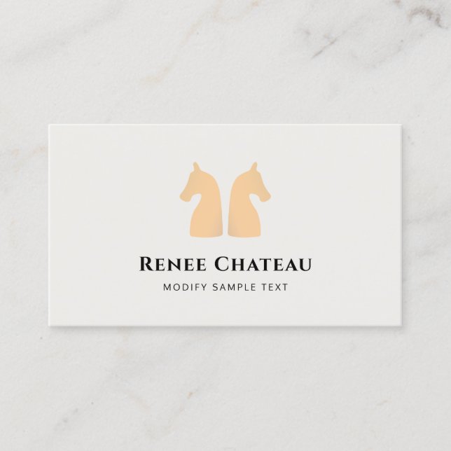 Carte de visite du logo du Cheval d'or moderne (Devant)