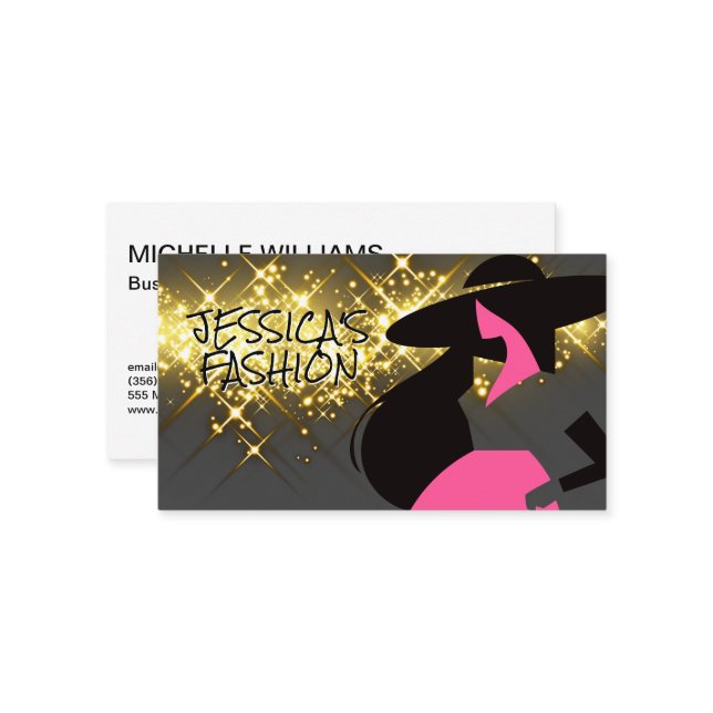 Carte de visite du logo du modèle de mode (Devant/Arrière en situation)