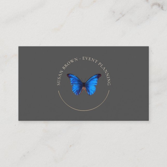 Carte de visite du logo du papillon bleu (Devant)
