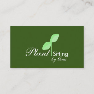 Carte de visite du logo du Plante simple feuille