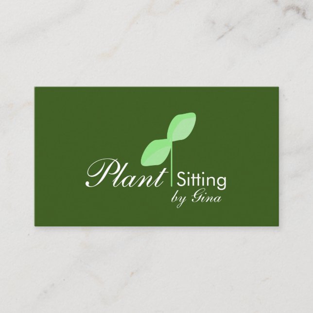 Carte de visite du logo du Plante simple feuille (Devant)