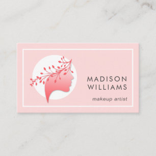 Carte de visite du logo féminin rose et corail