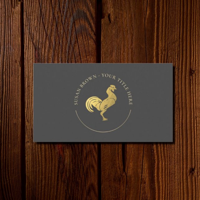 Carte de visite du logo Gold Rooster (Créateur téléchargé)