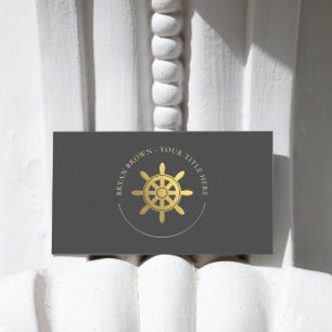 Carte de visite du logo Gold Ships Wheel