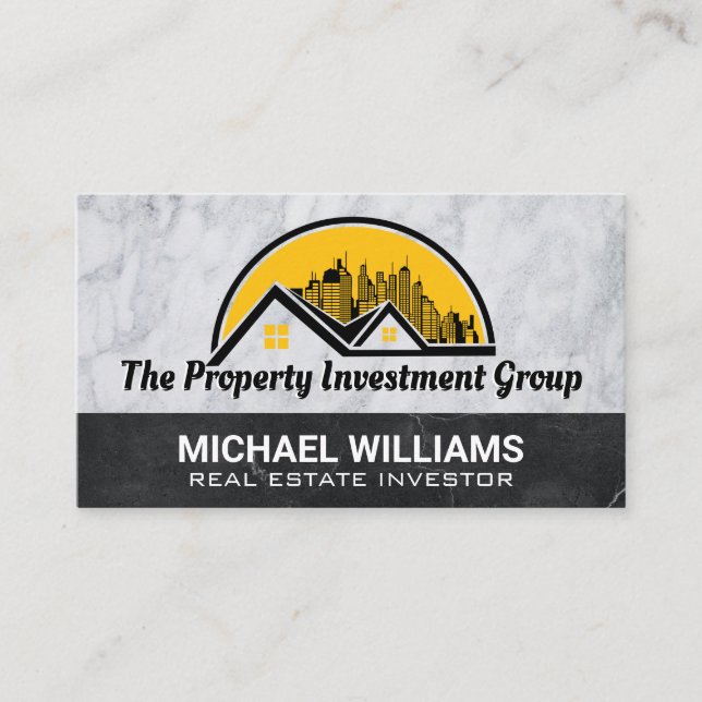 Carte de visite du logo immobilier et urbain (Devant)