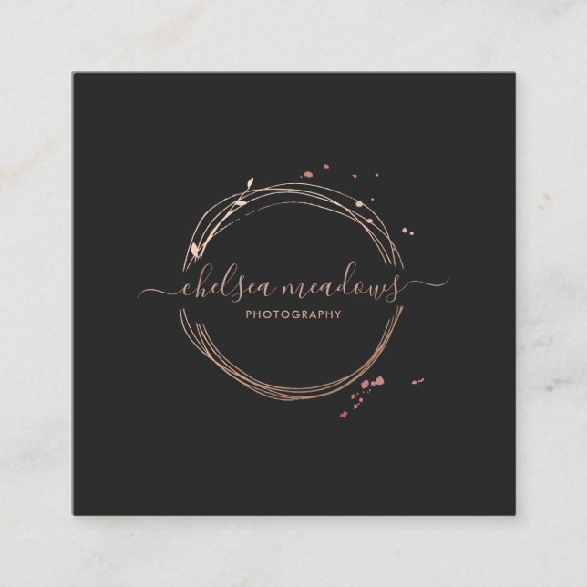 Carte de visite du logo rose Gold (Devant)