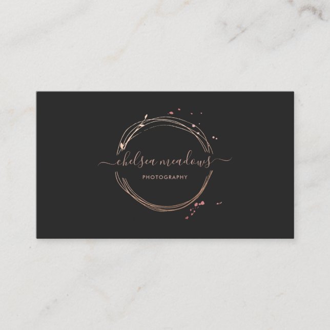 Carte de visite du logo rose Gold (Devant)