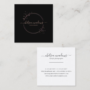Carte de visite du logo Rose Gold Parties scintill