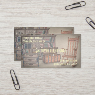 Carte de visite du magasin de meubles anciens