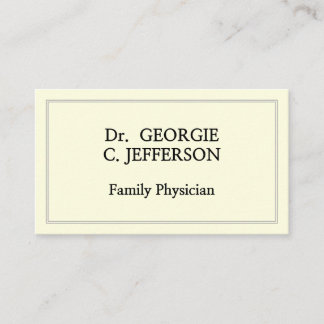 Carte de visite du médecin de famille ordinaire