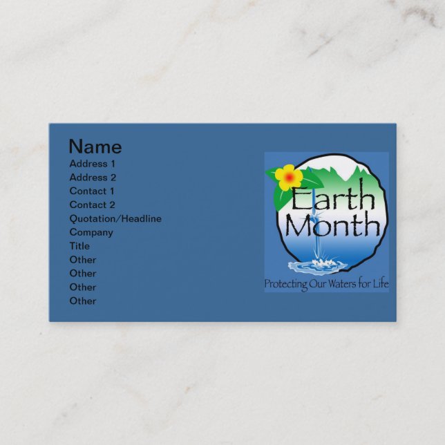 Carte de visite du Mois de la Terre (Devant)