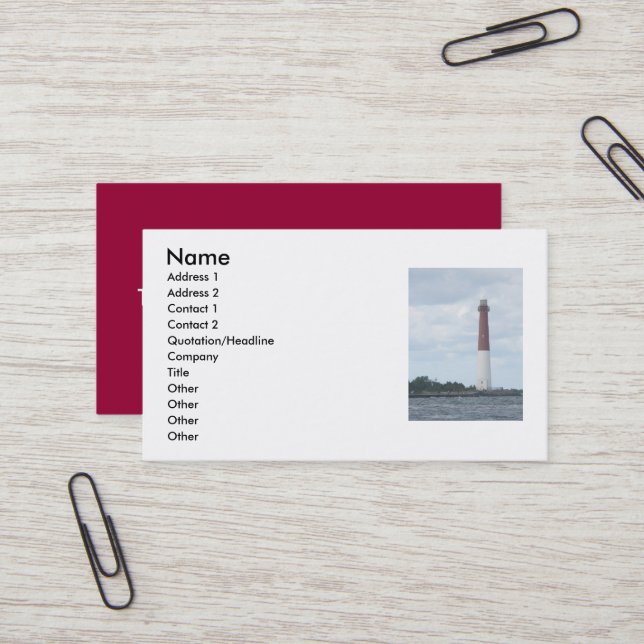 Carte de visite du phare de Barnegat (Devant/Arrière en situation)