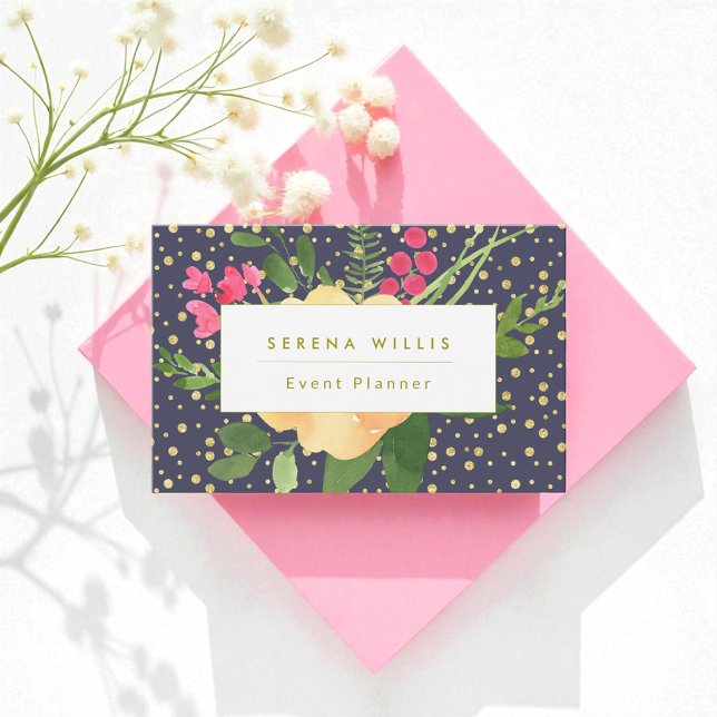 Carte de visite du planificateur d'événements Navy (Créateur téléchargé)