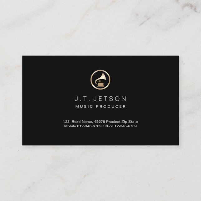 Carte de visite du producteur de musique Gold Gram (Devant)