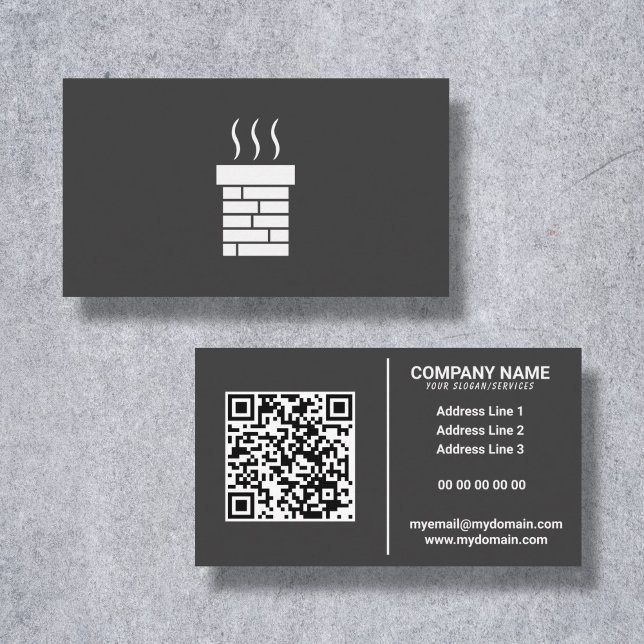Carte de visite du service de balayage de la chemi (Chimney Sweep Service Business Card)