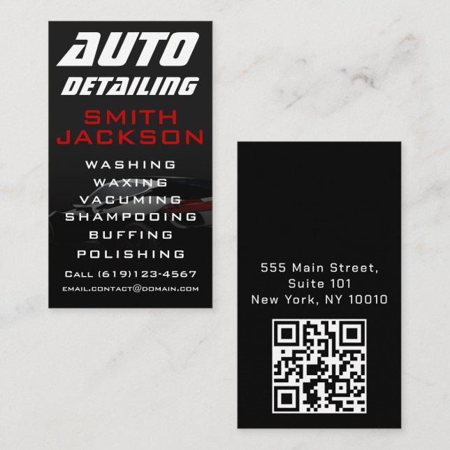 Carte de visite du service de détail automatique m (Devant / Derrière)