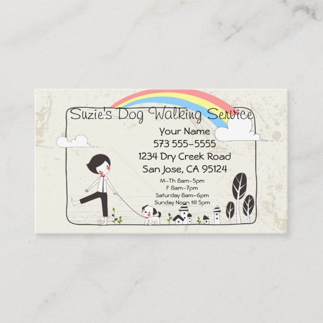 Carte de visite du service de marche des chiens (Devant)