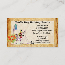 Carte de visite du service de marche des chiens