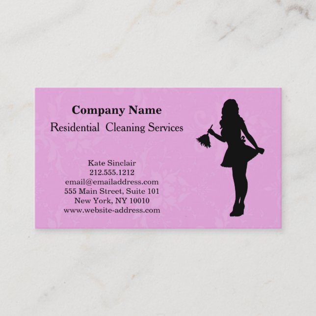 Carte de visite du service de nettoyage profession (Devant)