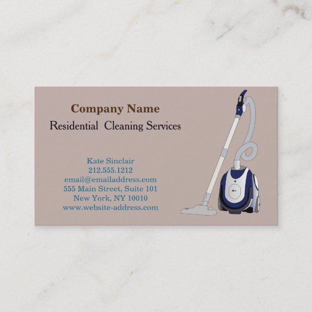 Carte de visite du service de nettoyage profession (Devant)