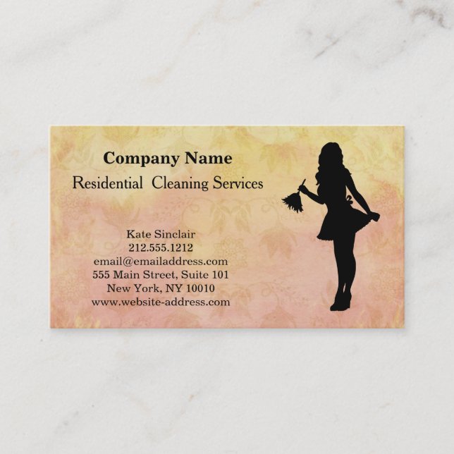 Carte de visite du service de nettoyage profession (Devant)