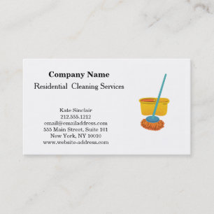 Carte de visite du service de nettoyage profession